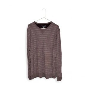 Sonoma Men XXL Supersoft Long Sleeve Crew Neck Pullover Striped Red Shirt